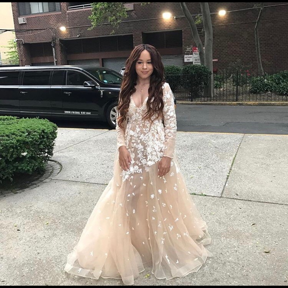 Champagne Colored Gown/Prom Dress